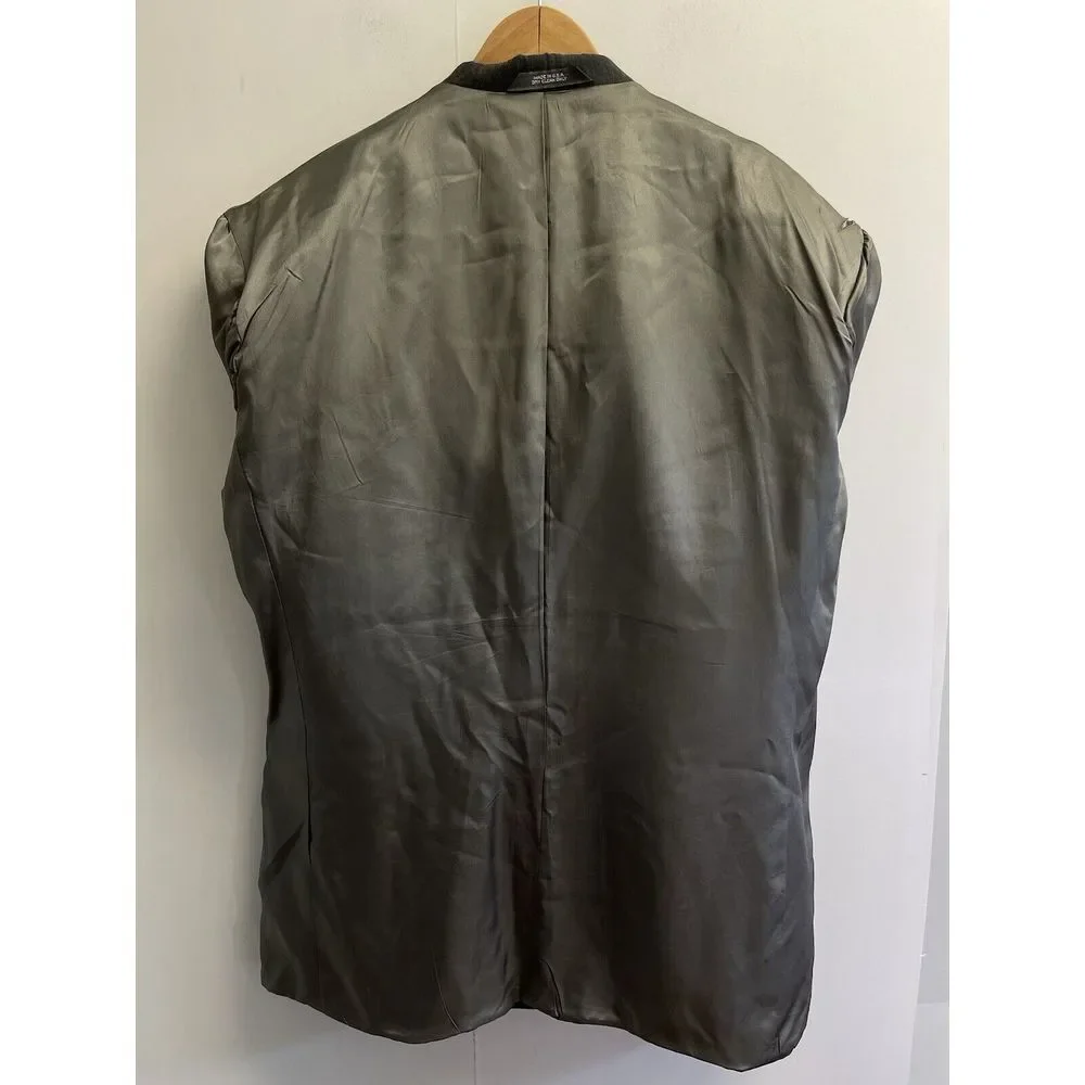 VTG Haggar‎ Imperial Athletic Fit 46R Wool Double Breasted Blazer Jacket Grey
